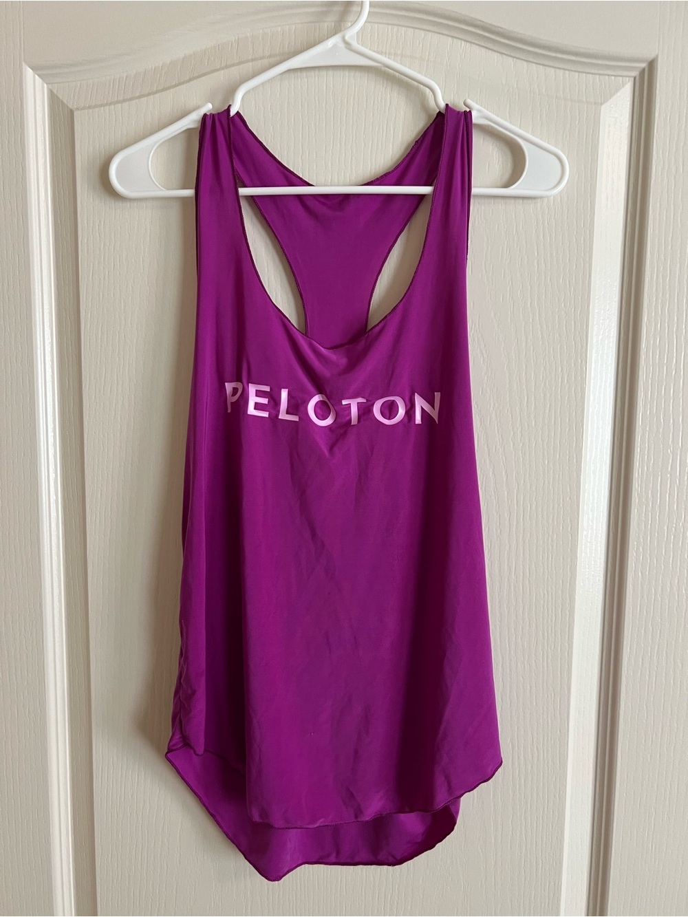 Peloton Magenta Racerback Tank with White Logo